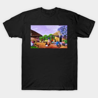 African Village Artwork, African People, Black History T-Shirt